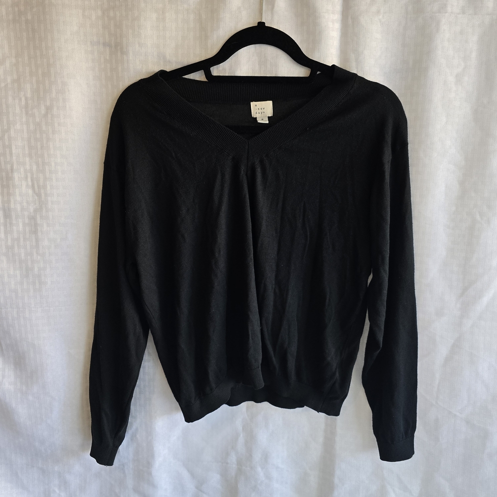 a new day Black V-Neck Sweater